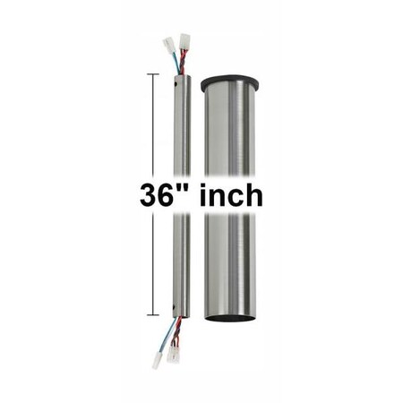 Monte Carlo 36In. Minimalist Downrod - Brushed Steel DRM36BS